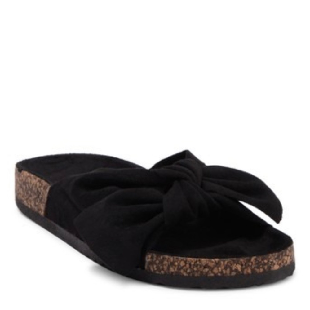 Nordstrom Black Cape Robbin Bow Slide sandals